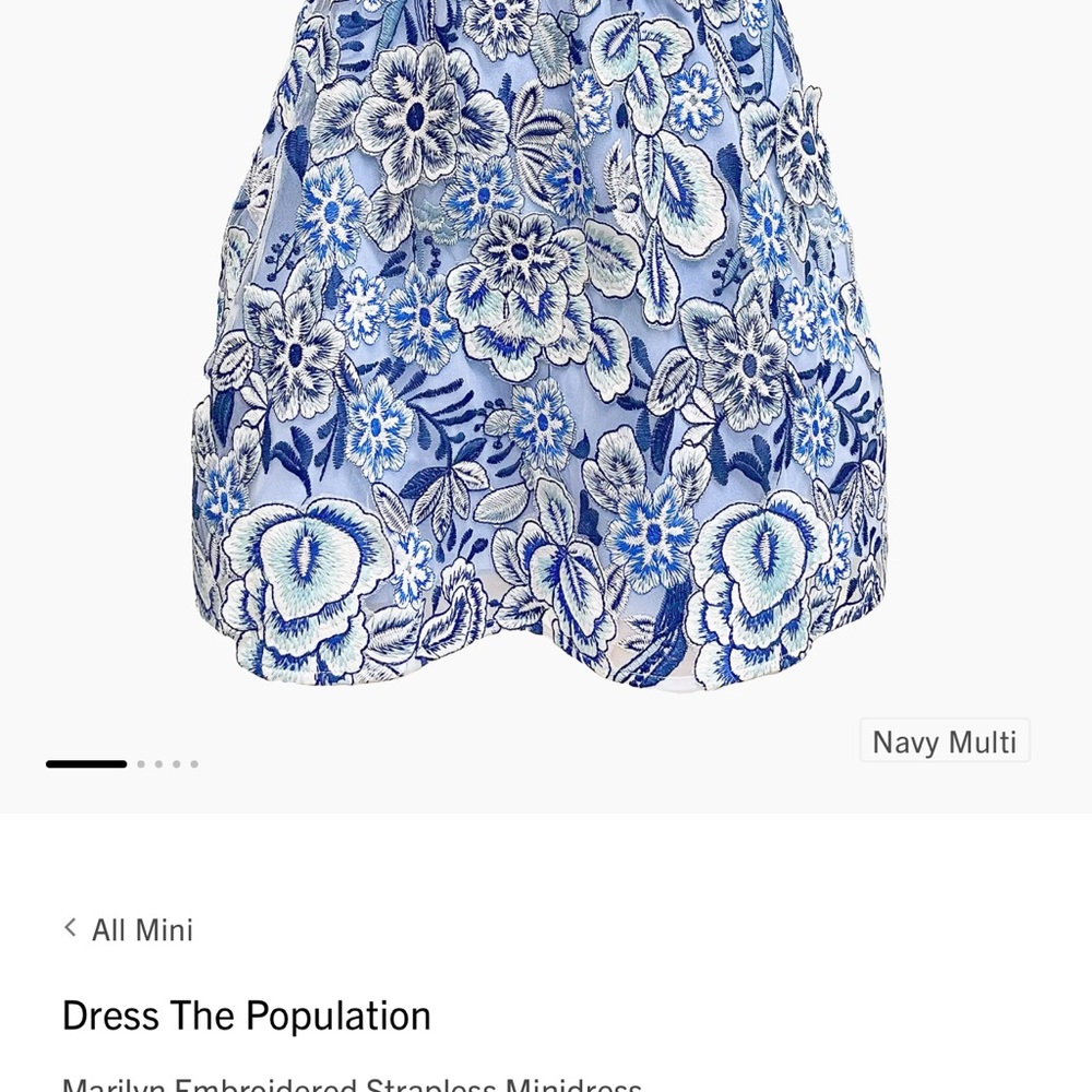 Dress the Population Navy Multi Floral Mini Dress Marylin